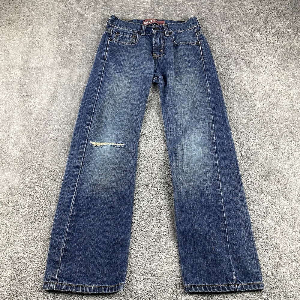Levis 569 Loose Straight Jeans Youth 10 Slim 23x25 Blue Mid Rise Medium Wash VTG